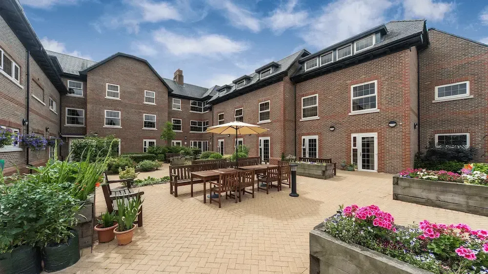 Acacia Mews Care Home patio and exterior