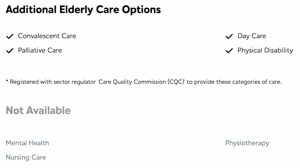 Additional elderly care options