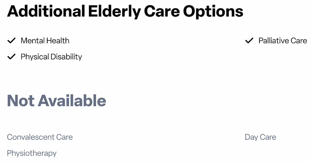 Additional elderly care options in a Lottie care home