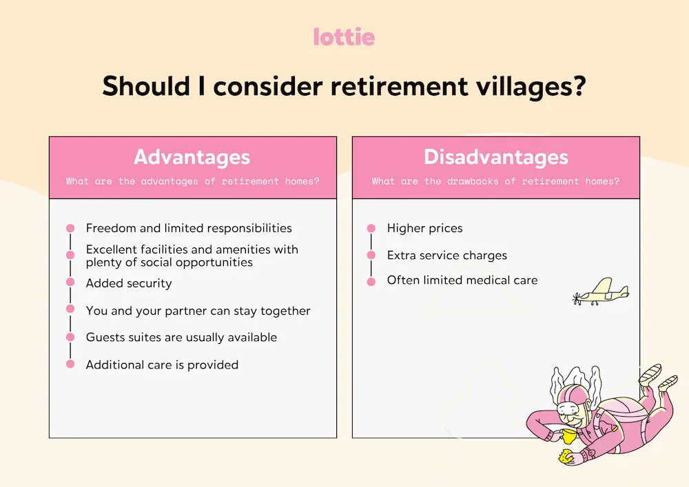 Advantages and disadvantages of living in a retirement village