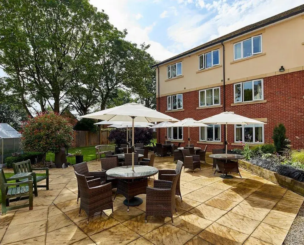 Aire View Care Home courtyard and exterior