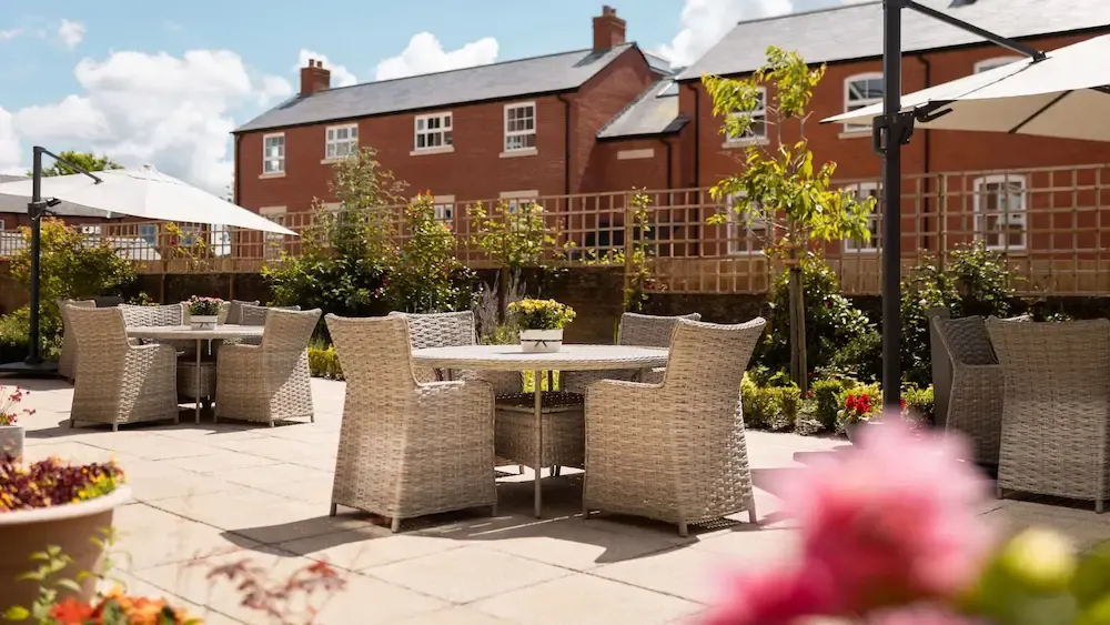 Brook House Care Home outdoor patio