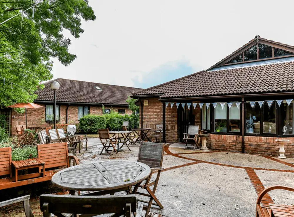 Buchan House care home exterior and courtyard