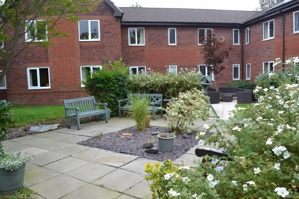 Burrswood Care Home patio and exterior