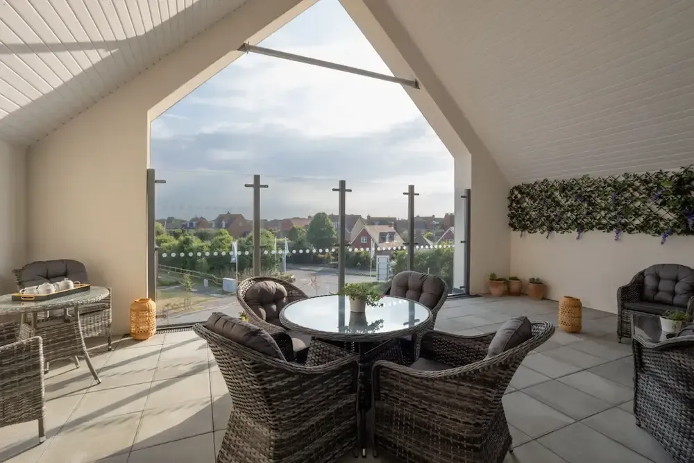 Caraway House Care Home patio area