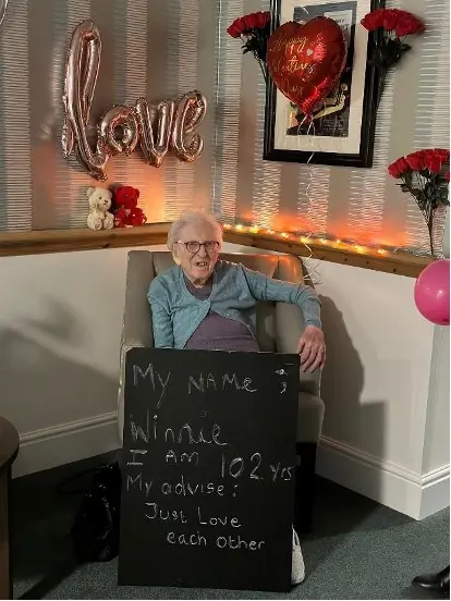 Care home resident Winnie (102)