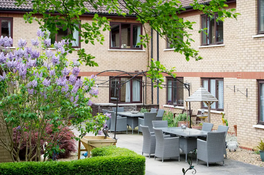 Caton House Care Home courtyard and exterior