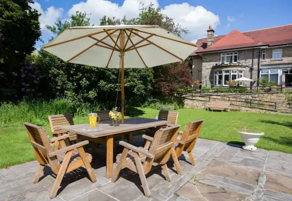 Cottingley Hall Care Home garden and exterior