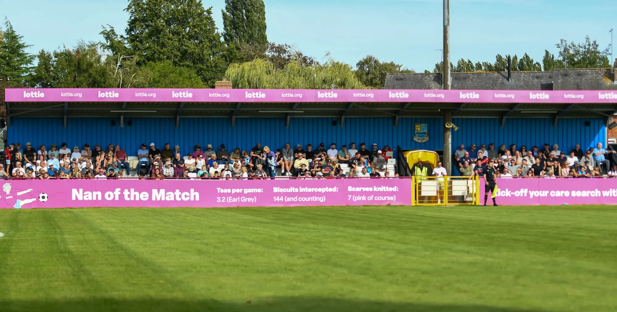 Lottie's packed stand at Farnham Town FC
