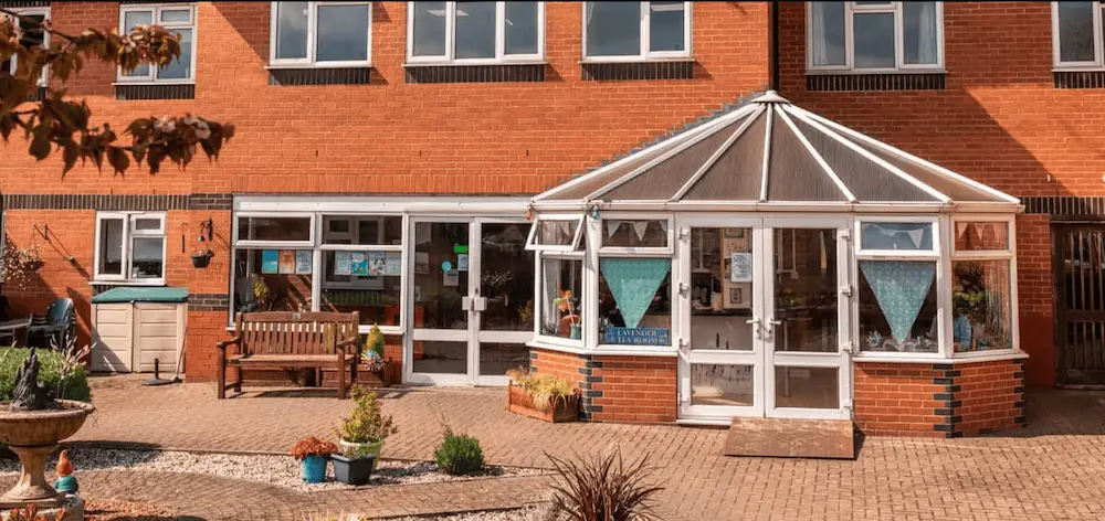 Lowmoor Care Home courtyard and exterior