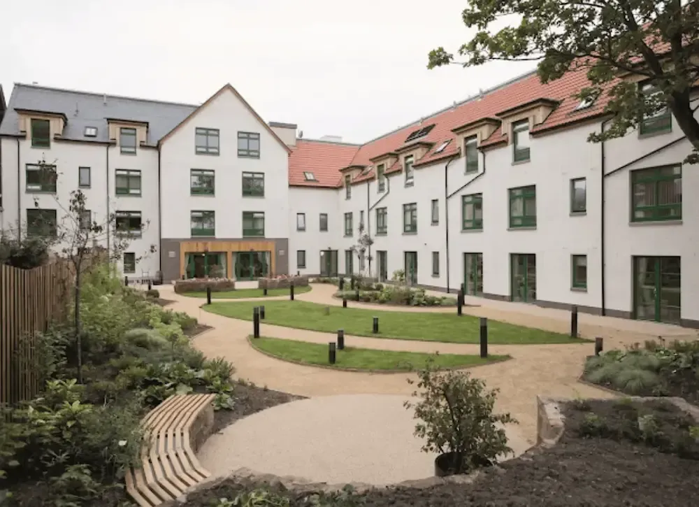 Muirfield Care Home exterior and garden