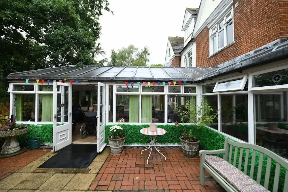 Nayland House Care Home patio and conservatory