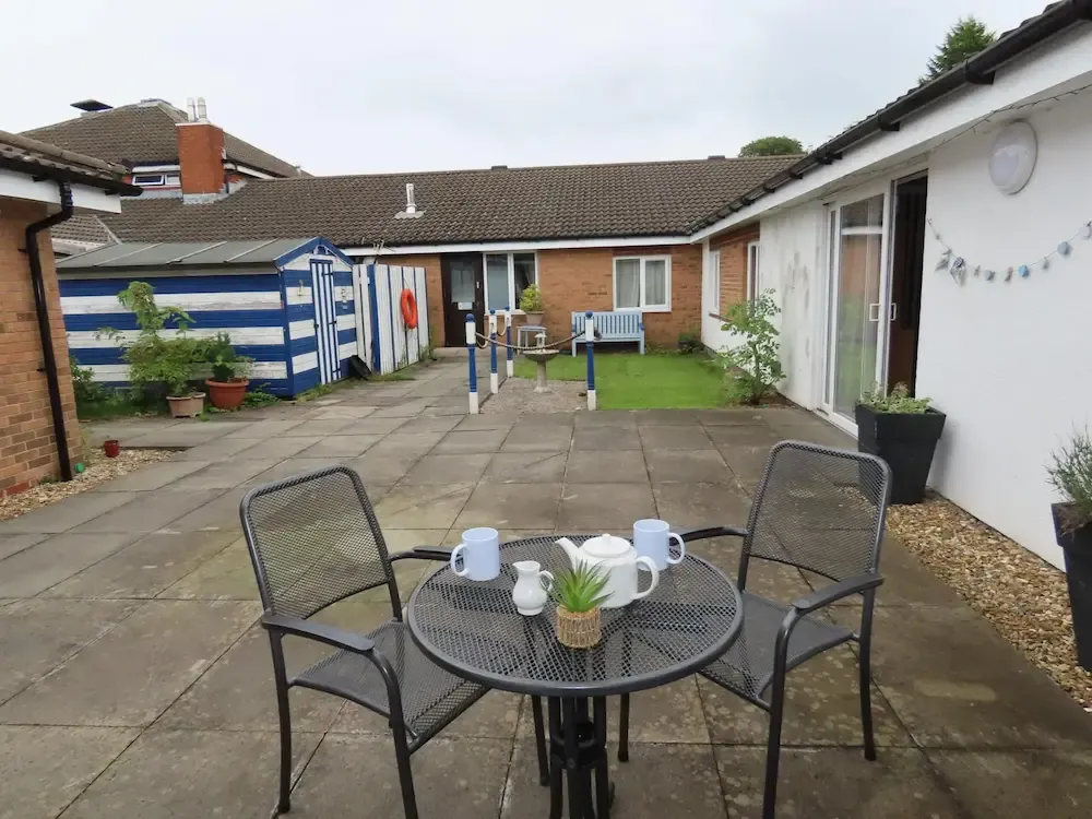 Old Gates Care Home patio and exterior