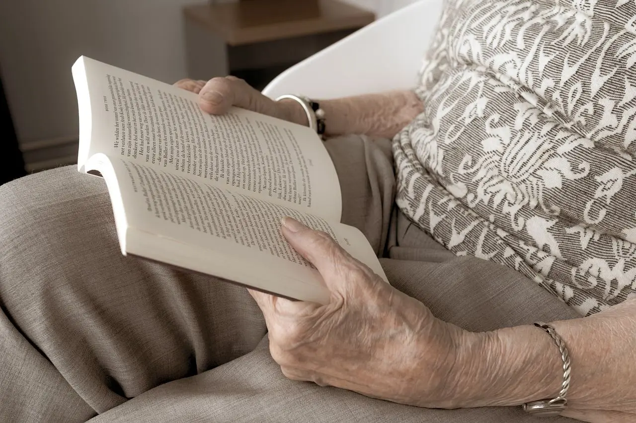 Older adult reading