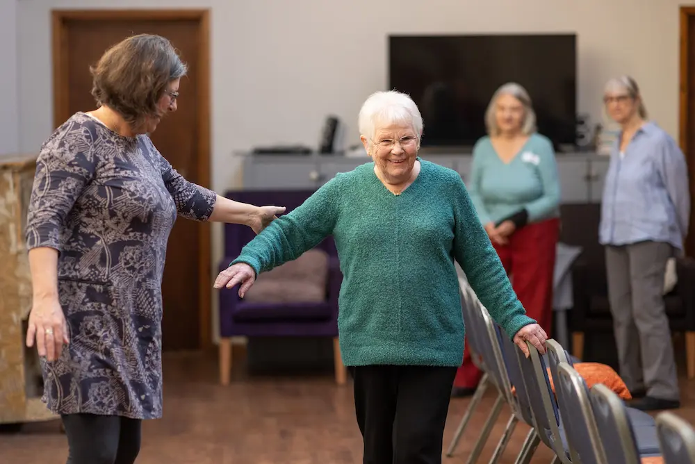 Older adults in an exercise class