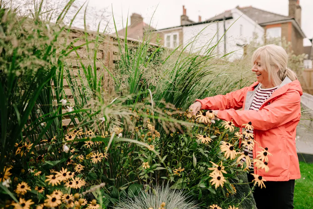 Older woman gardening