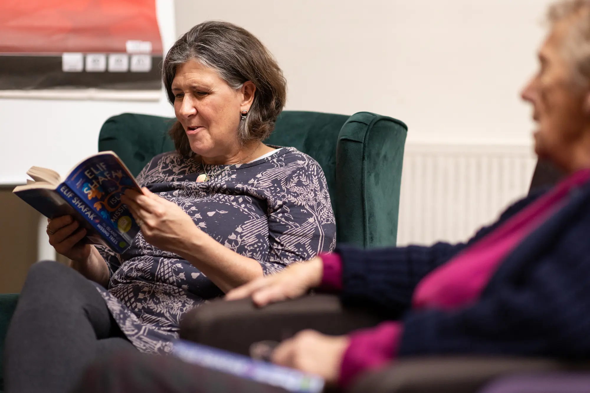Older women reading together