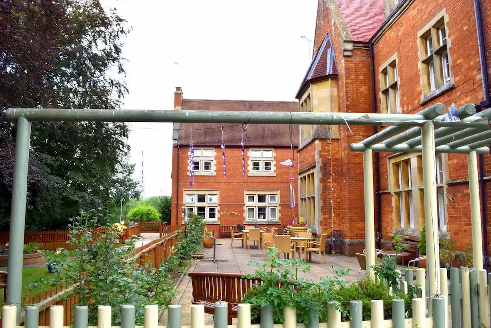 Park House Care Home courtyard and exterior