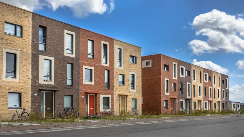 Row of social housing flats