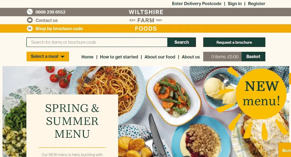 The Wiltshire Farm Foods website